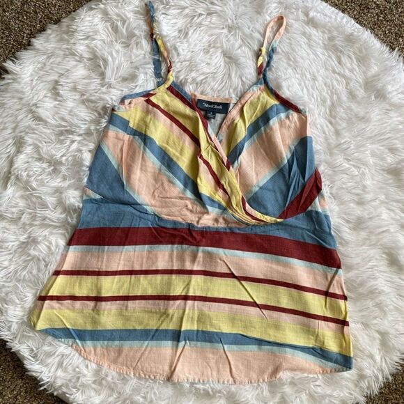 ModCloth Crop Top Womens Size Large Adjustable Straps Zipped Side Linen Viscose - Picture 1 of 11
